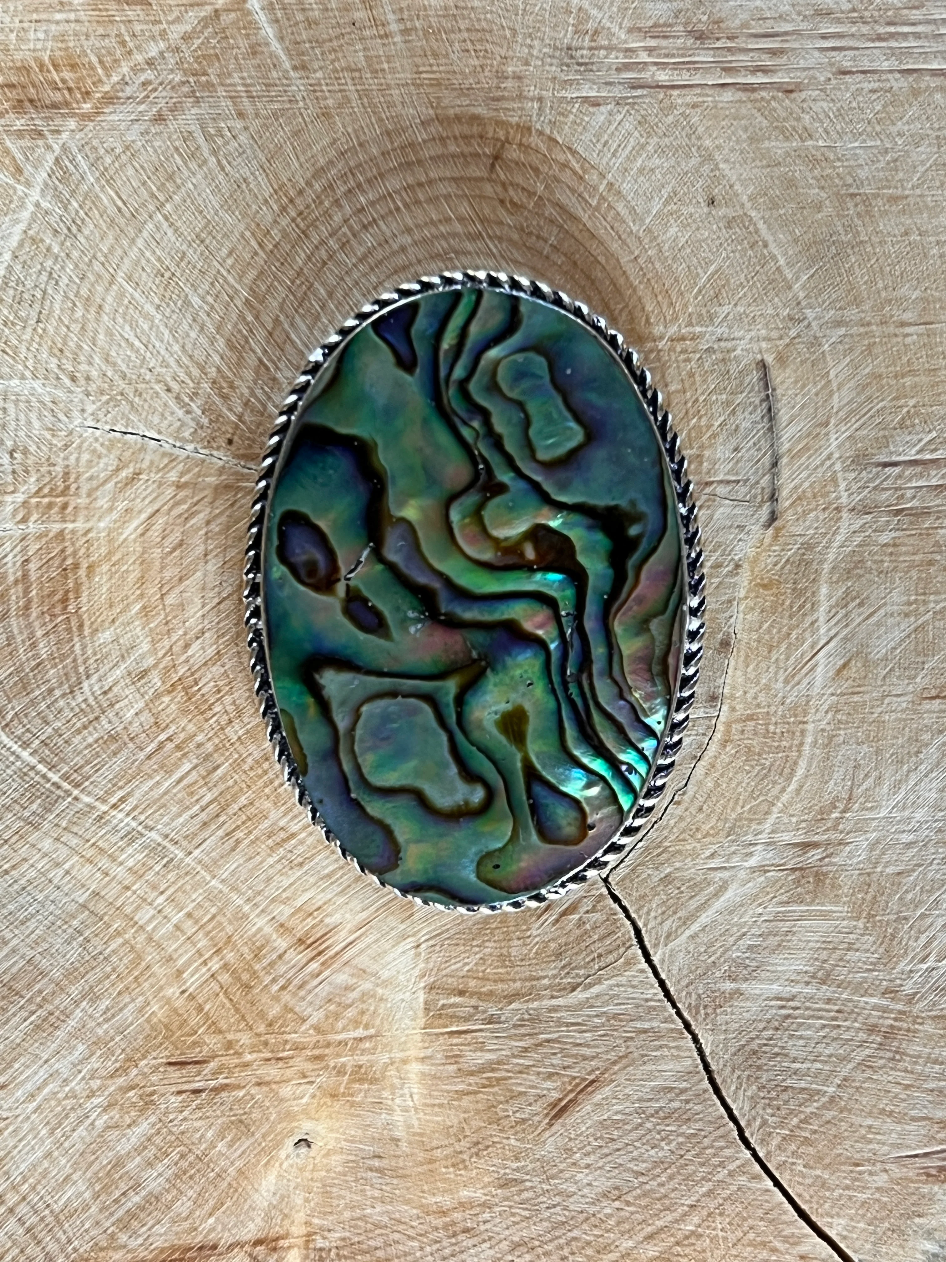 Abalone Shell sertie argenté n°A5 (3,9cm x 2,8cm)