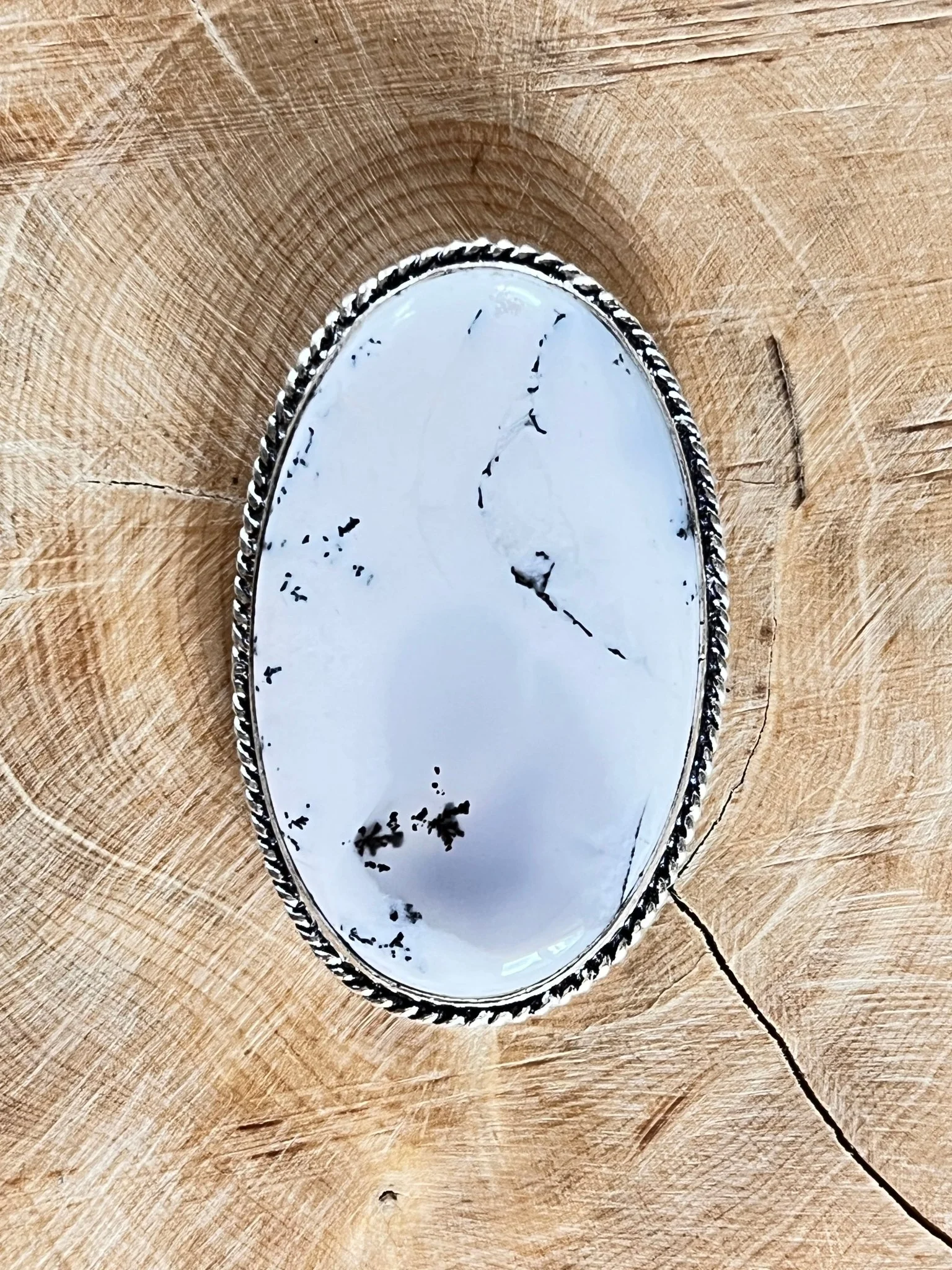 Dendrite sertie argenté n°A3 (4,6cm x 2,9cm)