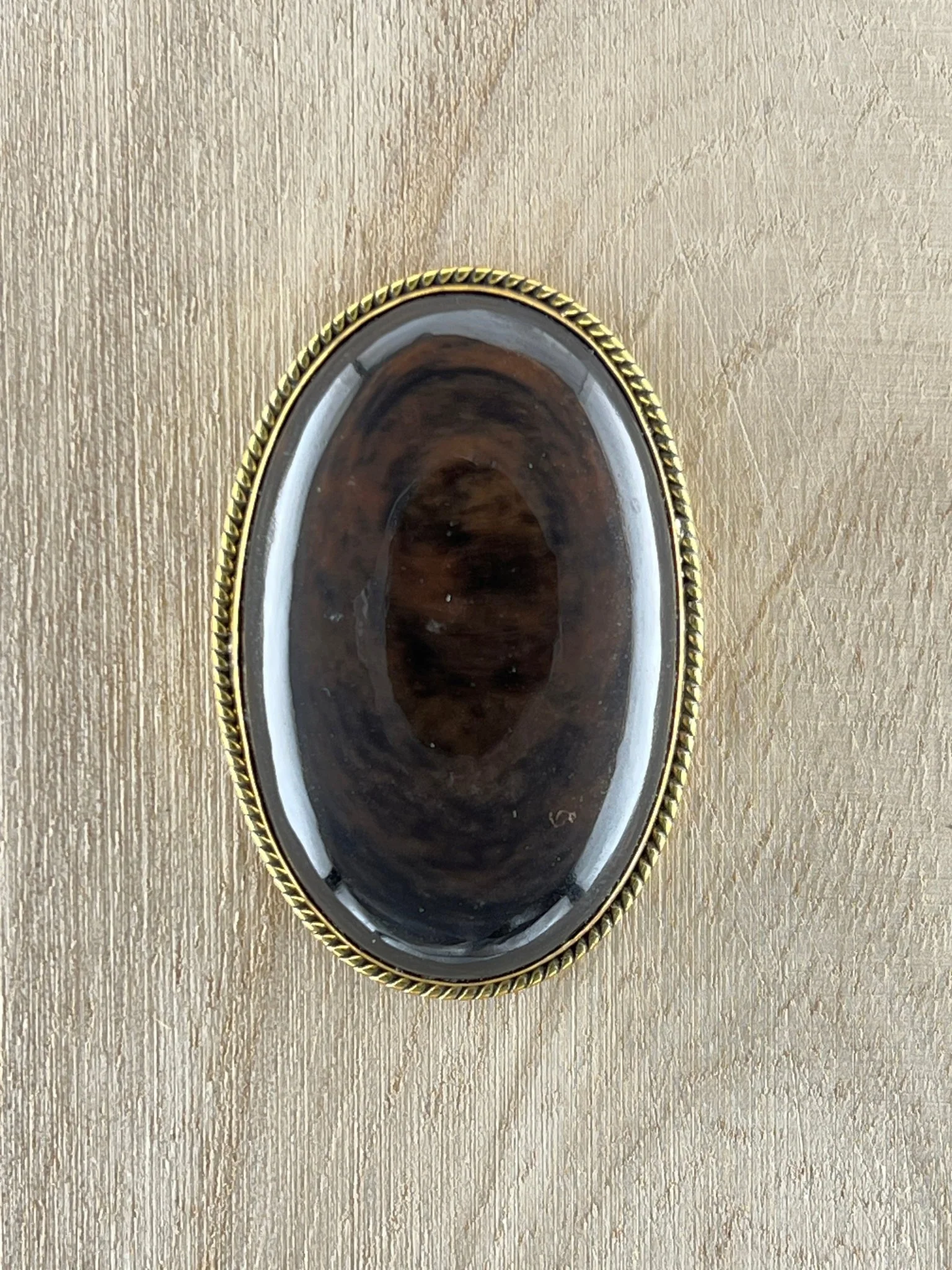 Obsidienne sertie doré n°D2 (4,5cm x 3cm)