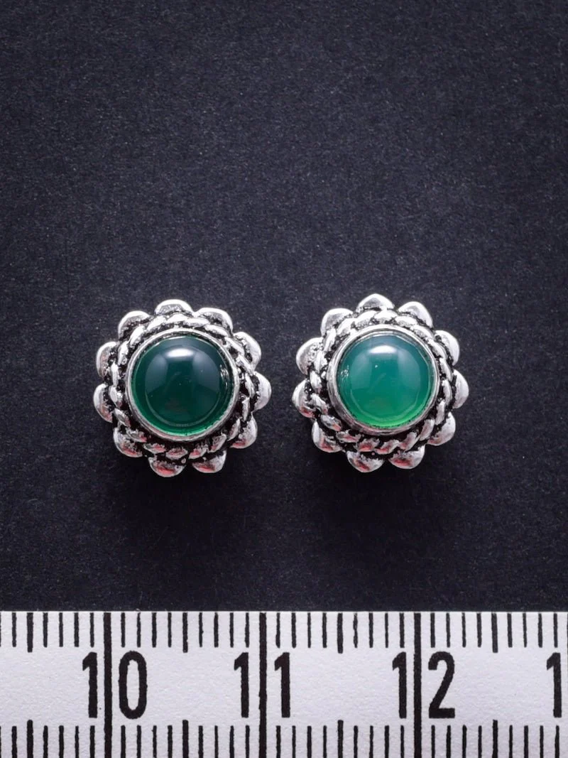 2 Pierres serties de laiton argenté "fleur" de 9 mm - Image 4