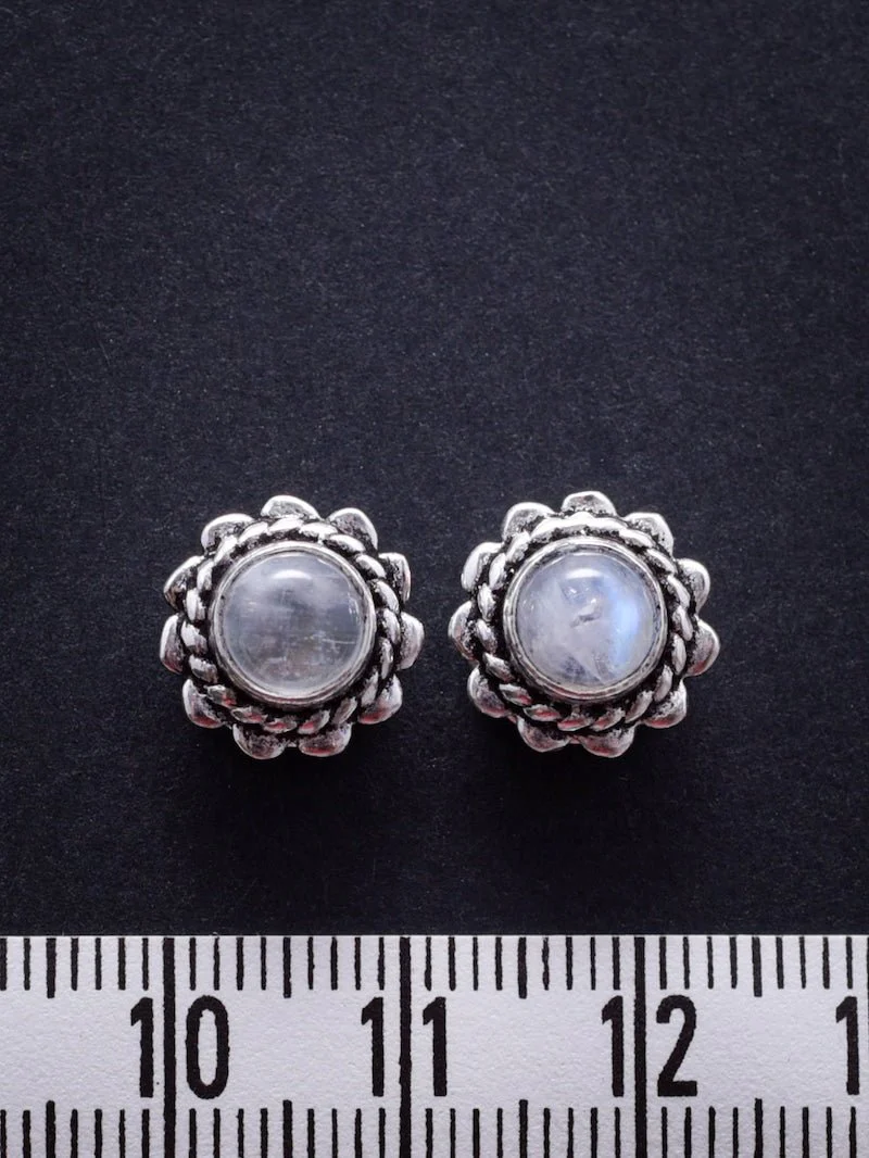 2 Pierres serties de laiton argenté "fleur" de 9 mm - Image 5
