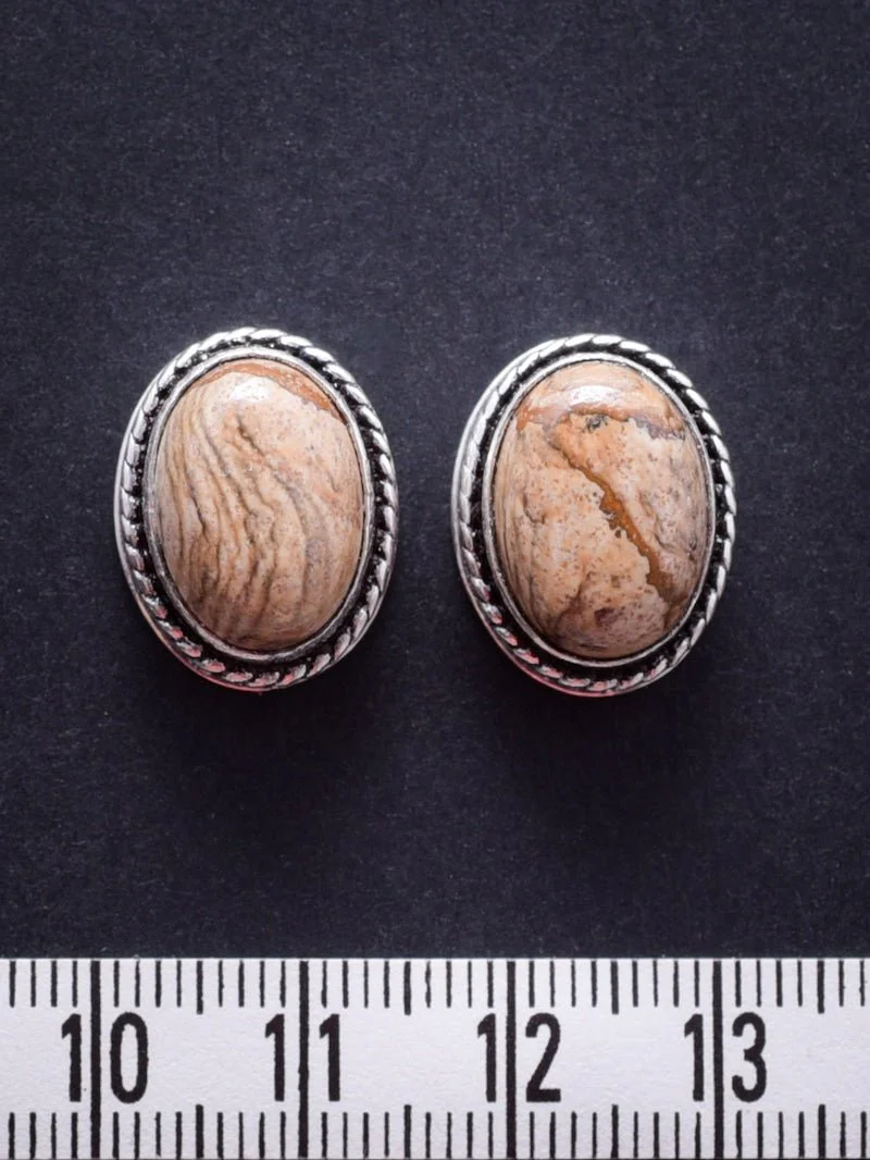 2 Pierres serties de laiton argenté de 17 mm - Image 4