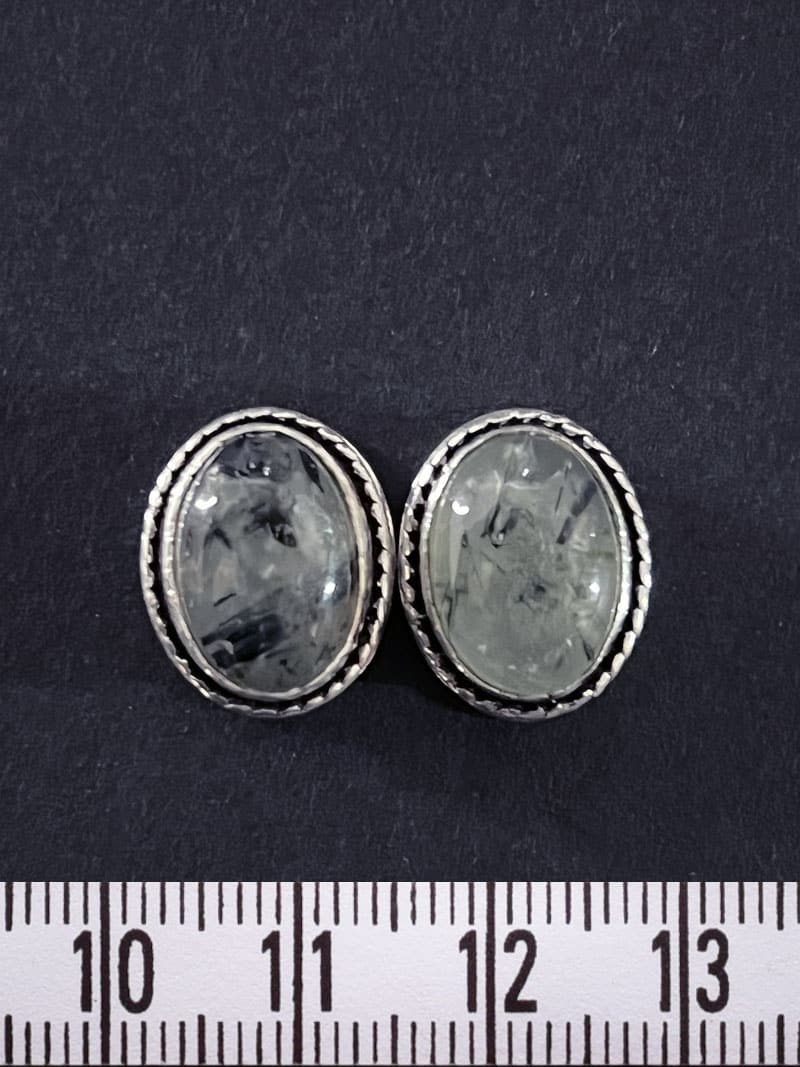 2 Pierres serties de laiton argenté de 17 mm - Image 9