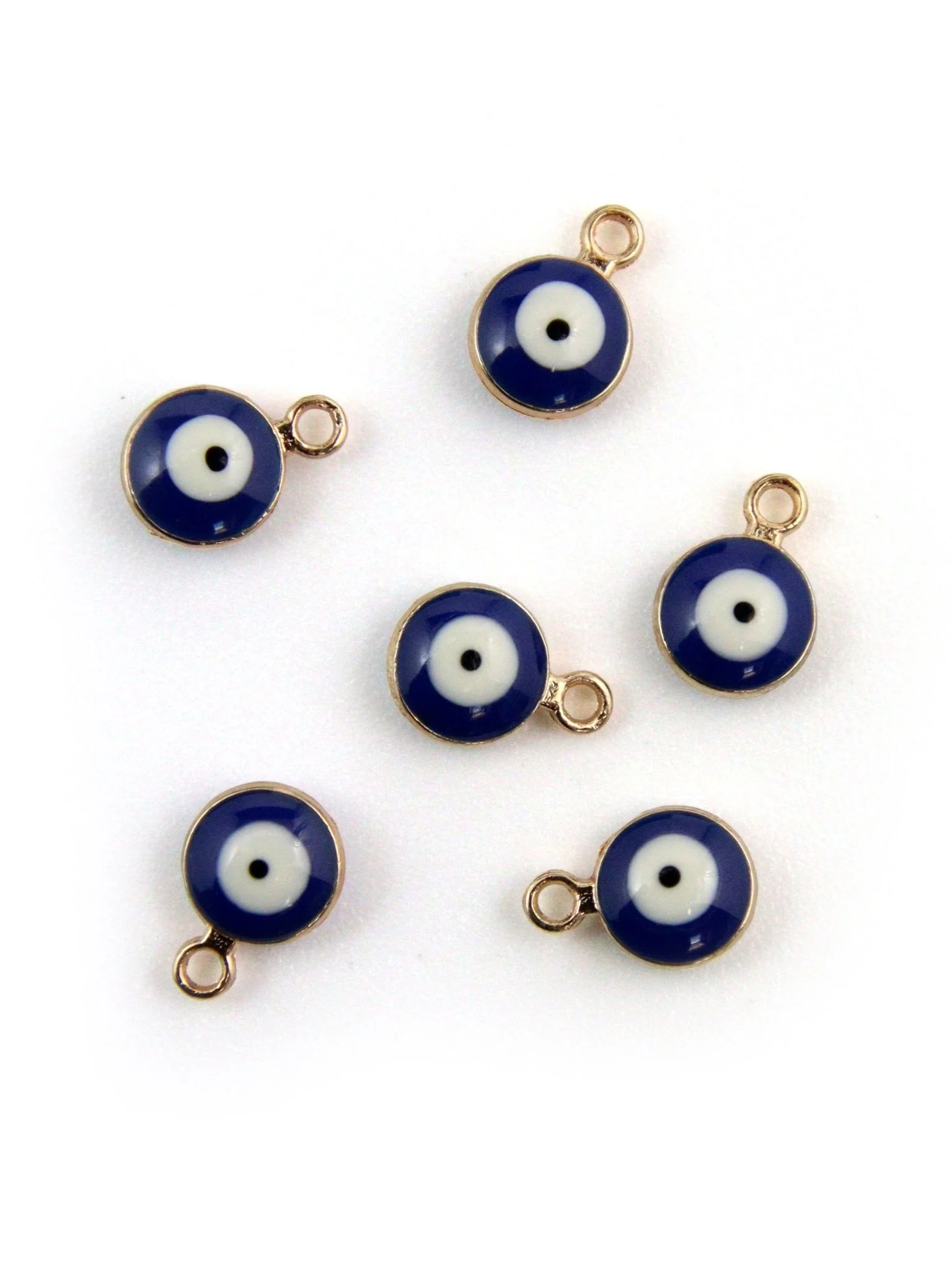 Pendentif œil en métal émaillé – Zamak – 6,5 mm (6 pièces) - Image 3