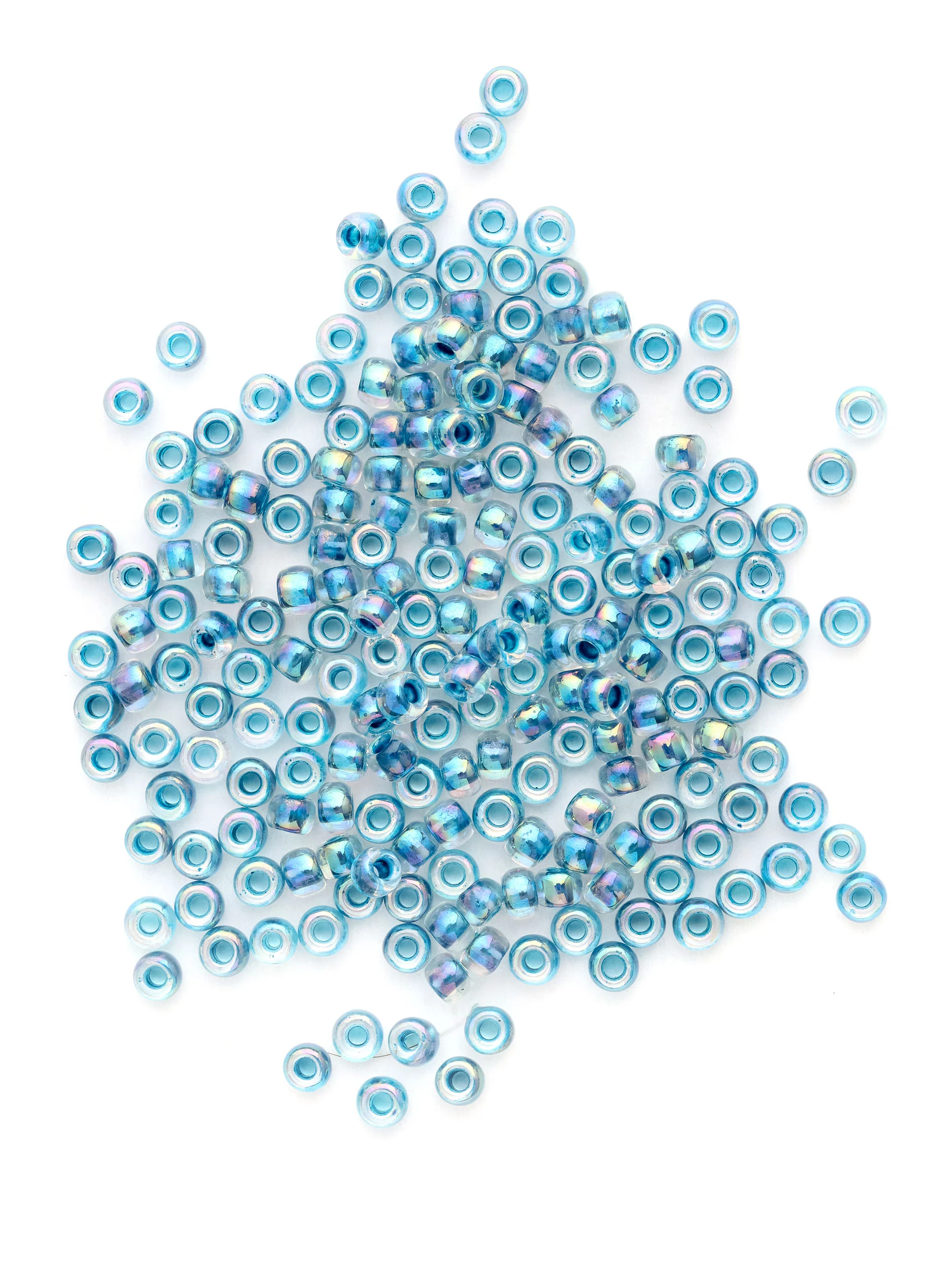 Perles de rocailles - Bleu irisé