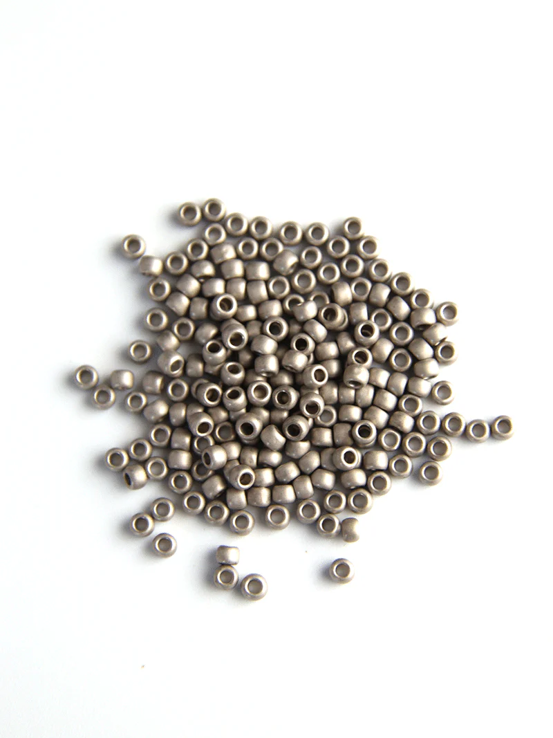 Perles de rocailles - Gris mat