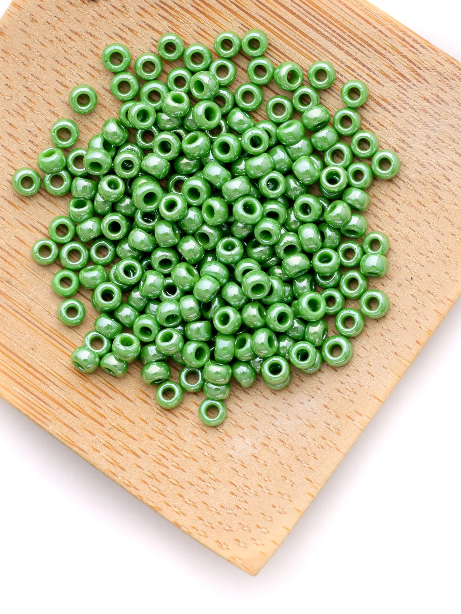 Perles de rocailles - Vert pomme - Image 2