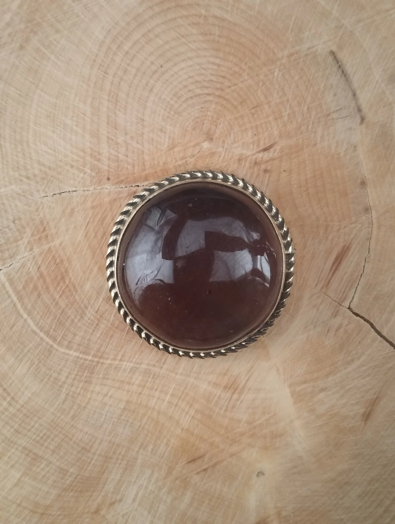 Quartz Fumé sertie doré n°D1 (2,4cm de diamètre)