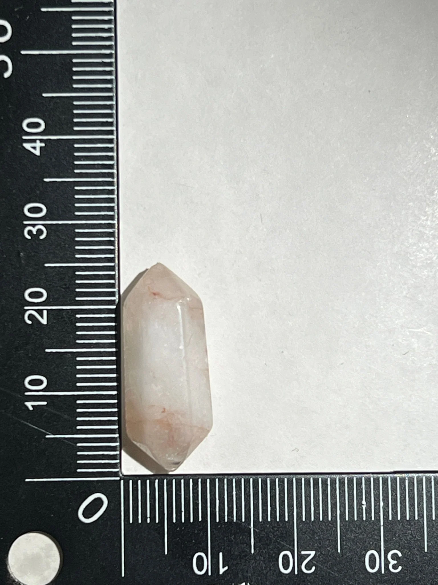 Quartz Hématoïde double pointe n°7 (2,2cm x 0,5cm)